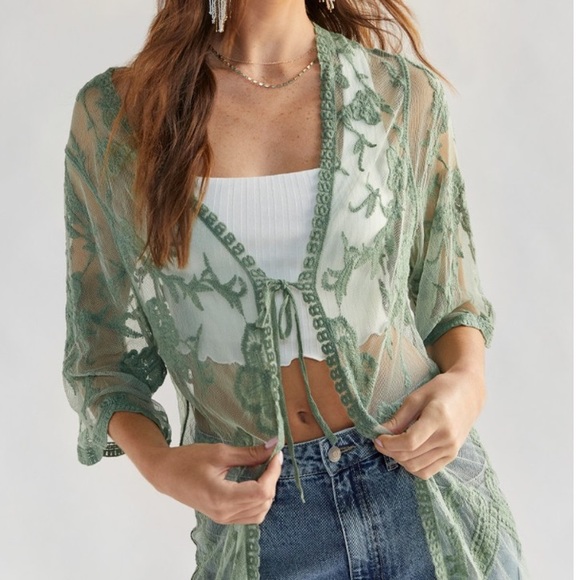 NEW boho lace kimono/duster - Picture 3 of 9